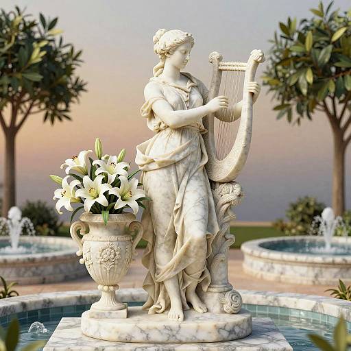 Neo-Classical Marble Muse Sculpture