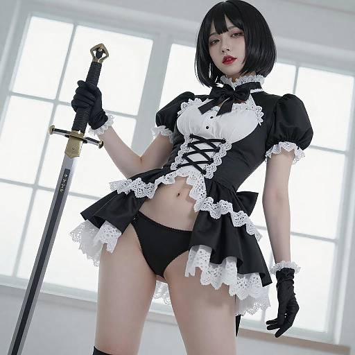 Gothic Lolita Woman with Sword