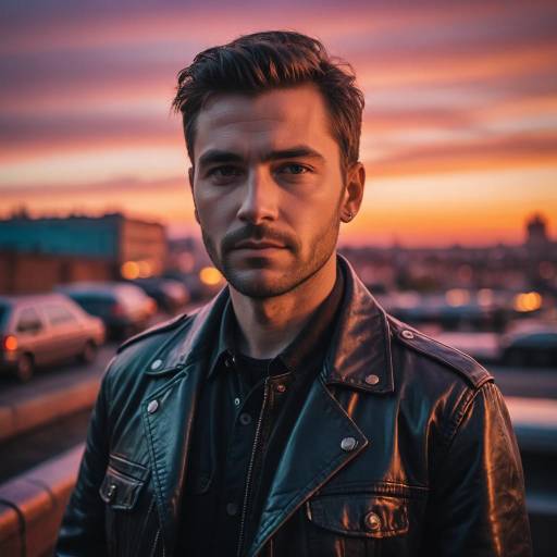 Sunset Portrait of a Man in Leather