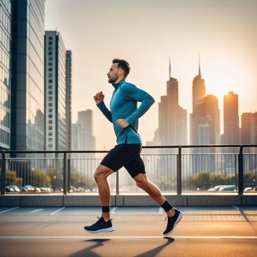 Jogging Man at Dawn in the City