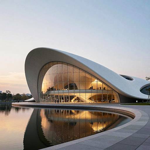 Futuristic White Foam Lake Building