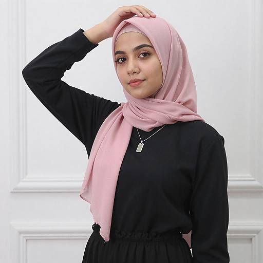 Portrait of Young Woman in Pink Hijab
