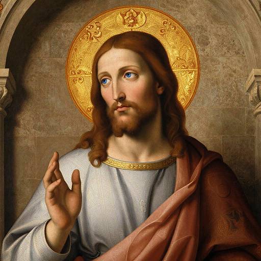 Renaissance Jesus with Blue Eyes