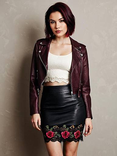 Petite Woman in Edgy Chic Outfit