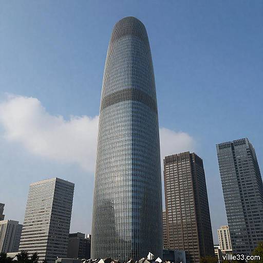 Unique Twisted Skyscraper Cityscape