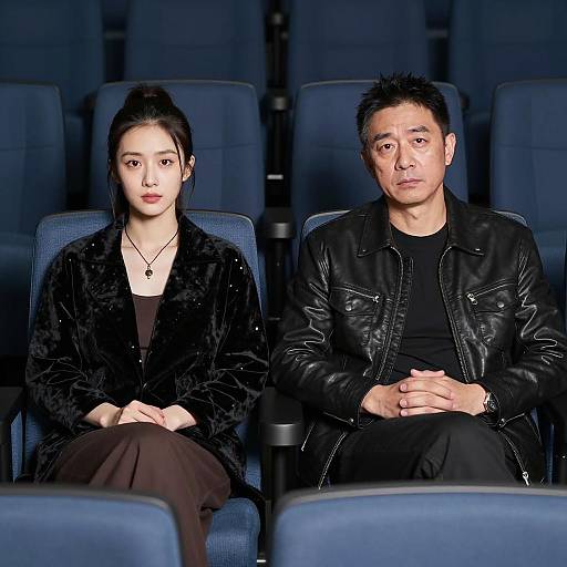 Man and Woman Seated in Theater