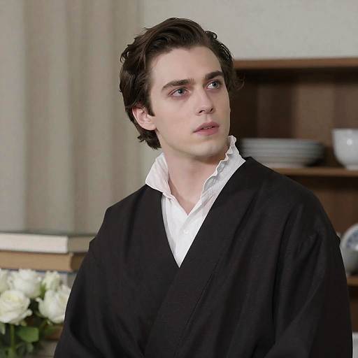 Intense Young Man in Elegant Setting