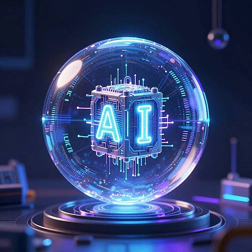 Glowing AI Core in Sphere