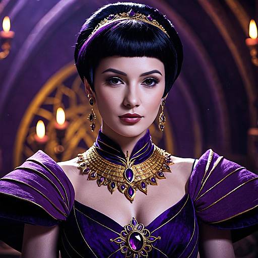 Fantasy Empress in Purple and Gold Costume