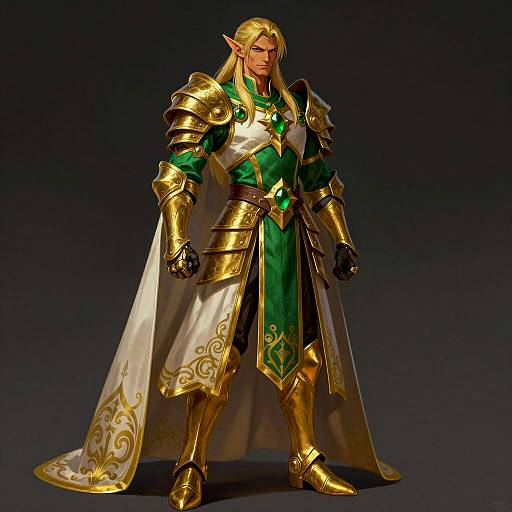 Majestic Elf Warrior in Ornate Armor