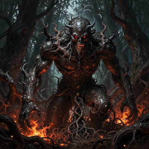 Dark Fantasy Forest Colossus Artwork