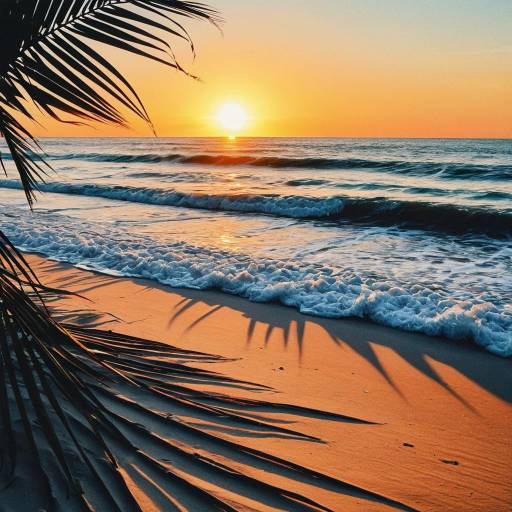 Serene Sandy Beach Sunset Scene Serene Sandy Beach Sunset Scene