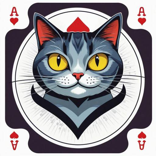 Mischievous Cat on Playing Card Design
