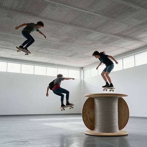 Ceiling Skating in Gravity-Controlled Chamber