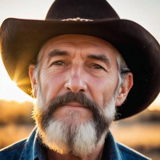 Mature Cowboy in Golden Hour Light