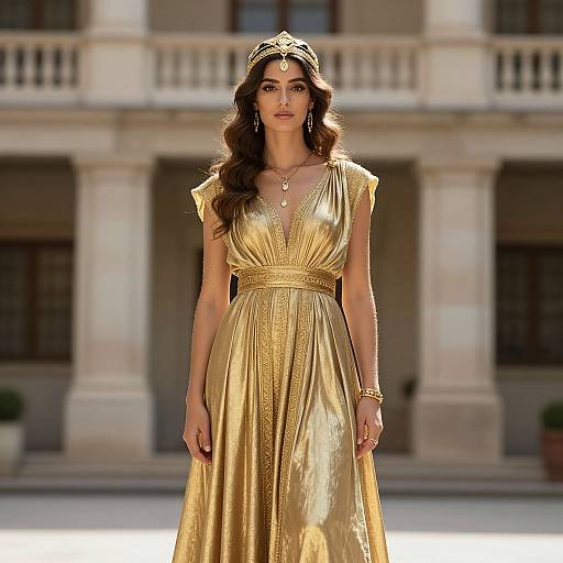 Grecian Woman in Gold Costume