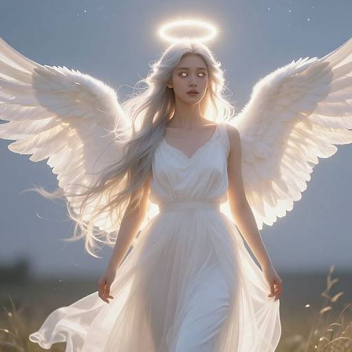 Graceful Female Angel in Ethereal Light