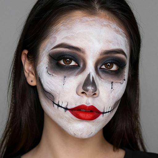 Intricate Halloween Skull Makeup Showcase