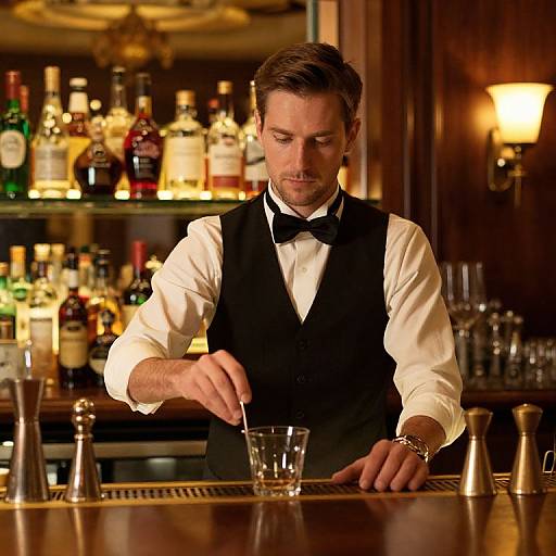 Bartender Mixing Drink at American Bar