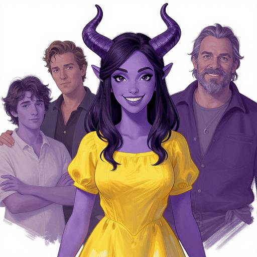 Purple-Horned Woman Portrait