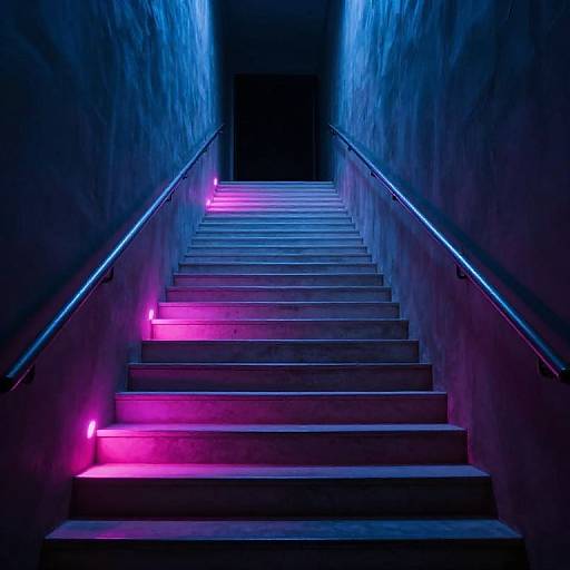 Neon Stairs to Ethereal Void
