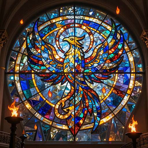 Crystalline Phoenix Sigil in Molten Atrium