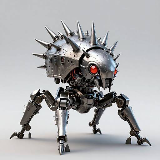 Mechanical Insect Creature with Spiky Armor