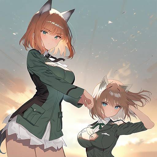 Illustration of Gundula rall, world witches series in the style of Soukou makura