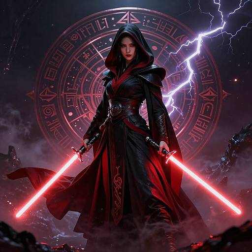 Female Sith Warrior in Cosmic Darkness