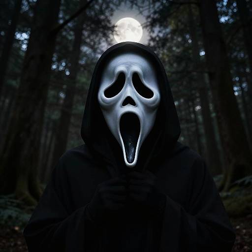Eerie Silhouette with Scream Mask