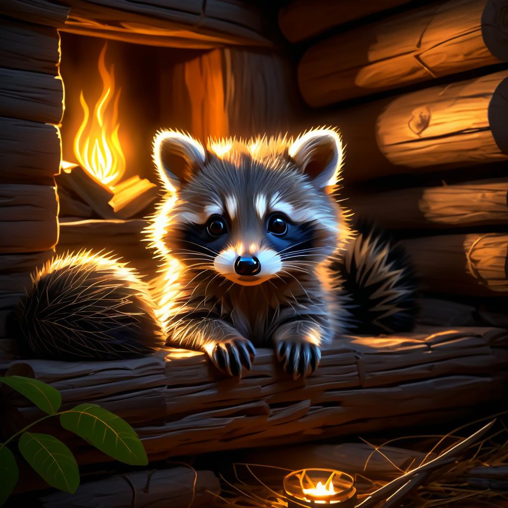 Cozy Raccoon Kit in Firelight