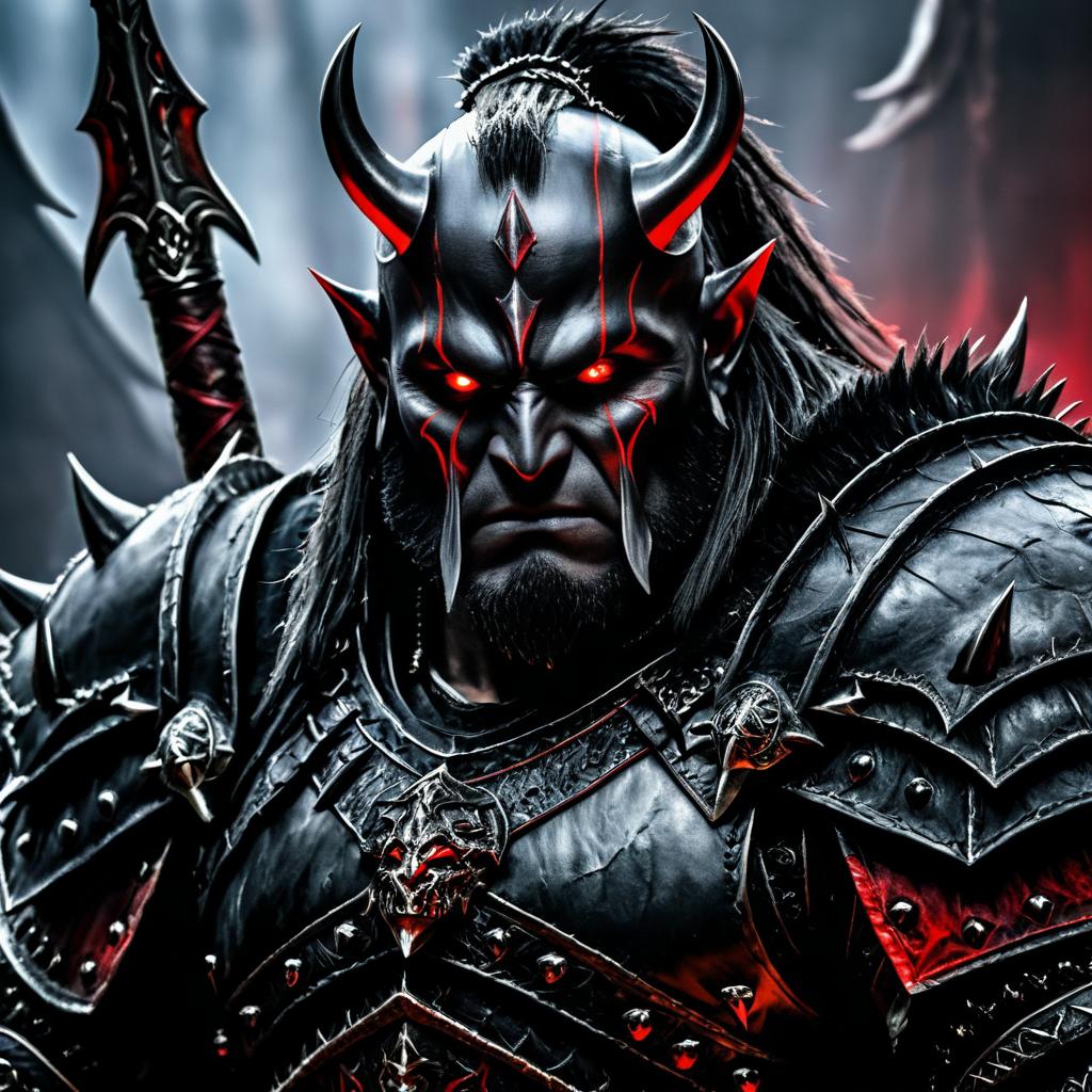 Gothic Portrait of a Male Orc Warrior