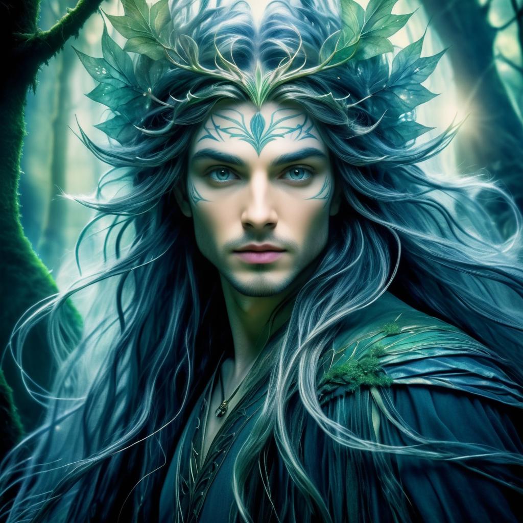 Mystical Elf in Enchanted Forest Portrait