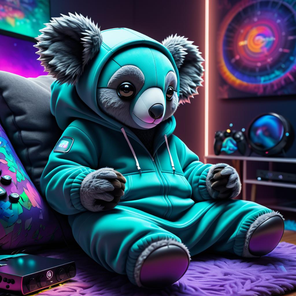 Cozy Koala Gaming in Virtual Reality