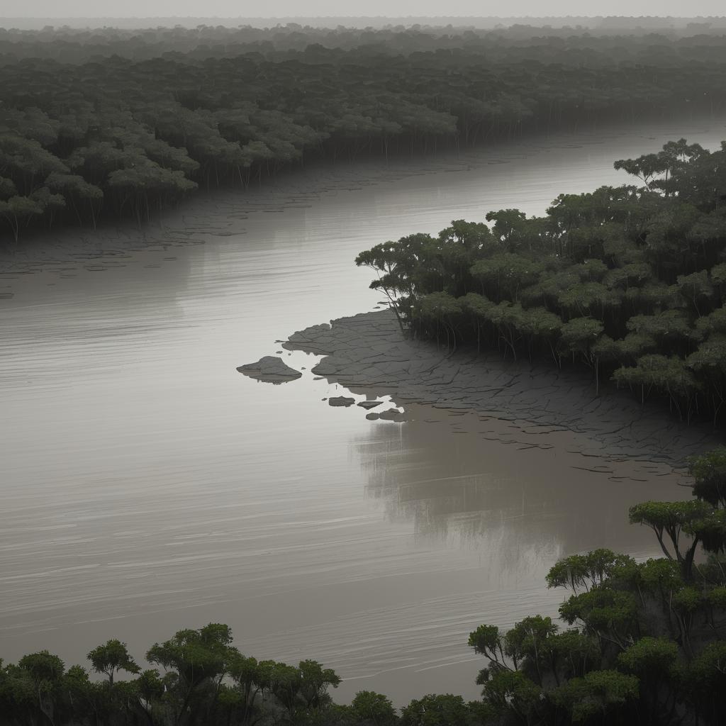 Misty Mangrove Estuary at Dusk