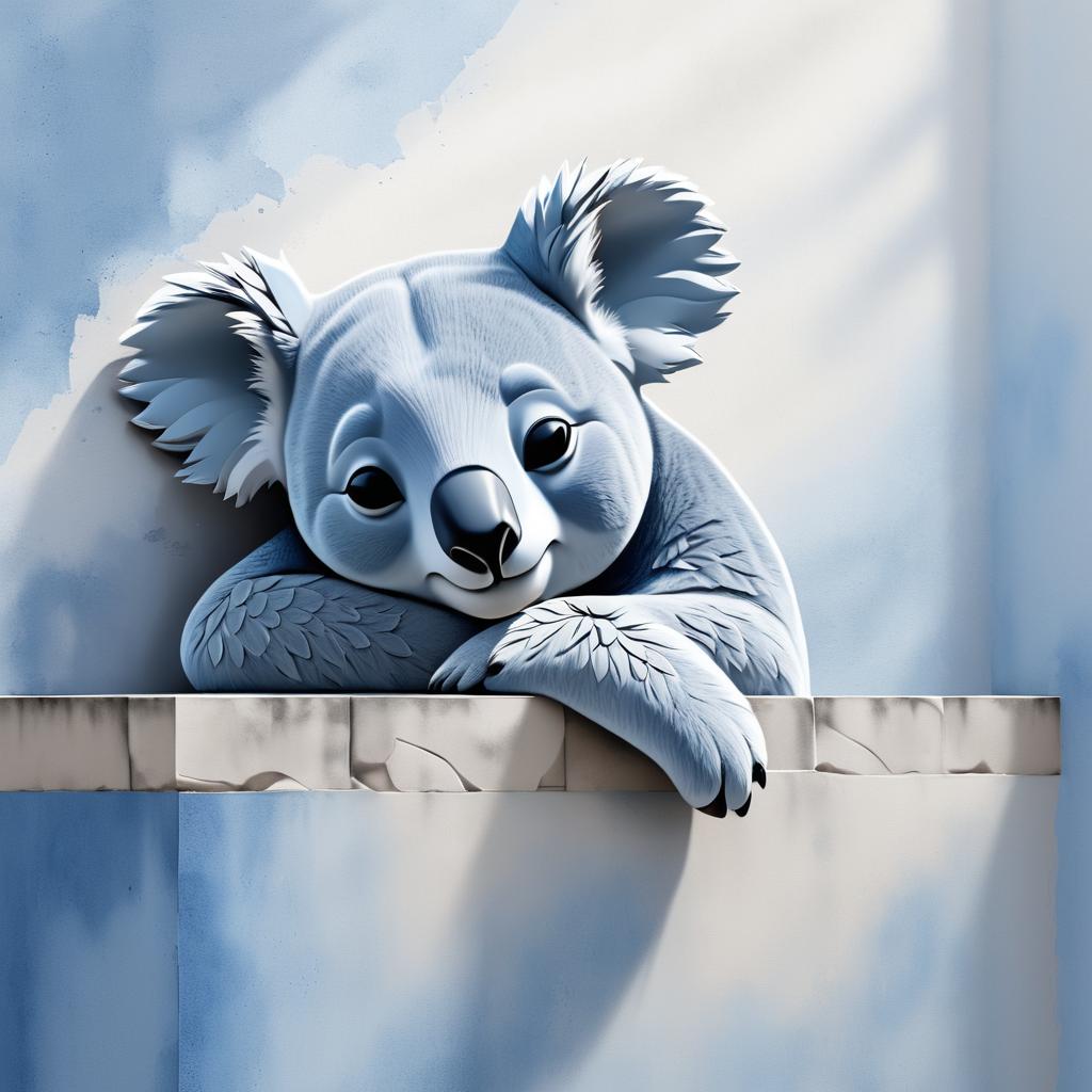 Sleepy Koala in Dreamy Color Palette