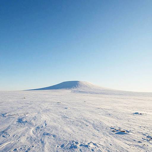 Minimalist Snowy Plateau at Dawn