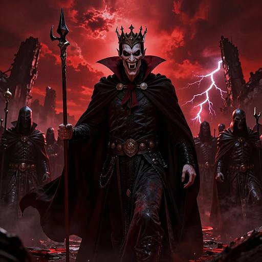 Vampire Overlord Commanding Undead Army