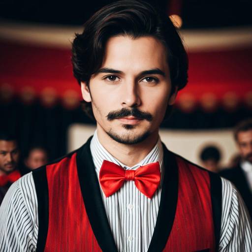 Man in Red Circus Vest and Bowtie