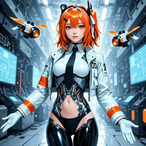 Futuristic Cowboy Girl with Android Features