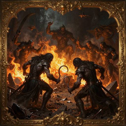 Dark Fantasy Horror Battleground Scene