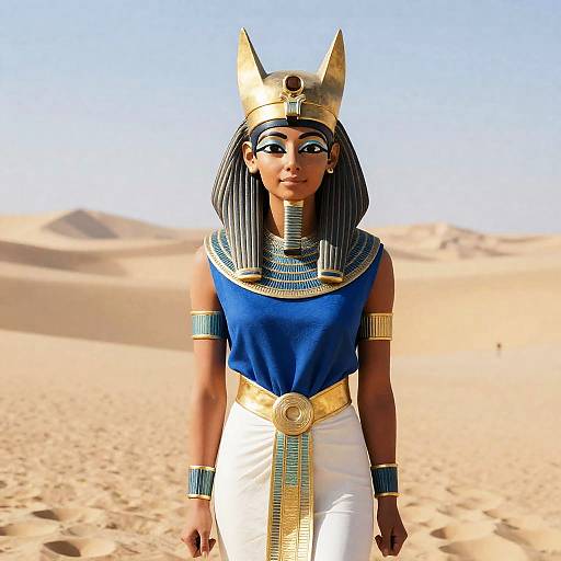 Ancient Egyptian Woman in Regal Costume