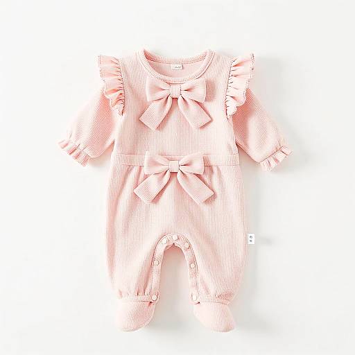 Pink Striped Baby Onesie with Bows