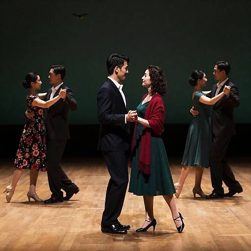 Couples Dancing in Dimly Lit Room