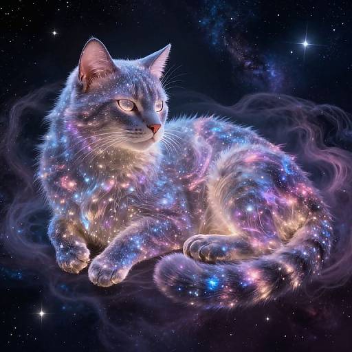 Celestial Stardust Nebula Cats