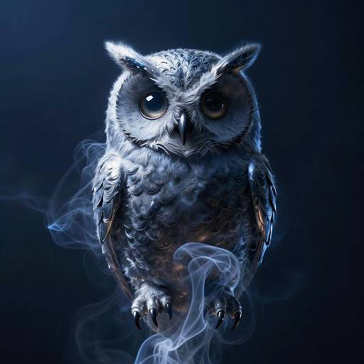 Mystical Smoke Owl Spirit Art