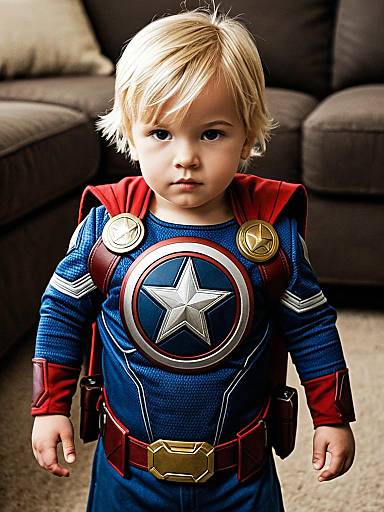 Toddler in Captain America Costume