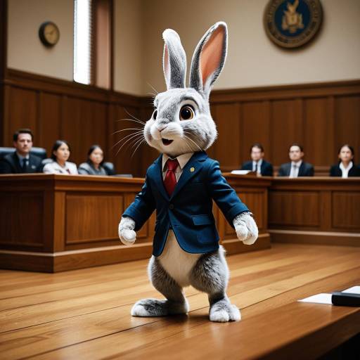Animated Rabbit Attorney in Courtroom