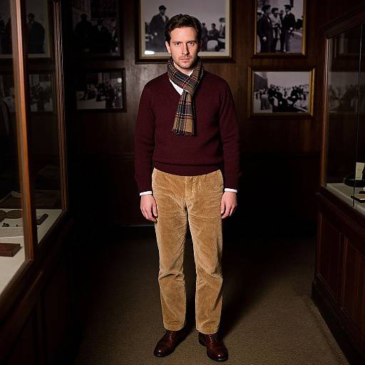 Contemplative Man in Vintage Attire