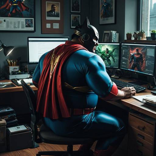 Chubby Superhero in Focused Chaos